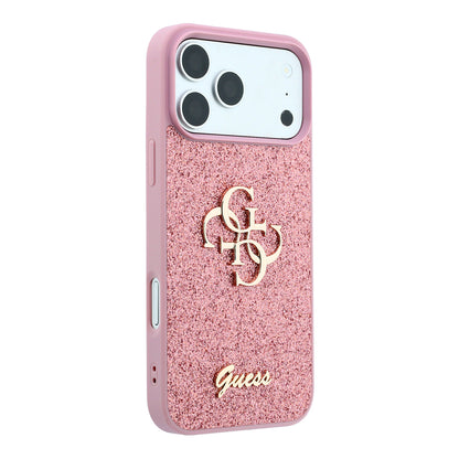 Θήκη για Apple iPhone 18 Pro / 17 Pro, Guess, Fixed Glitter Big 4G, Ροζ