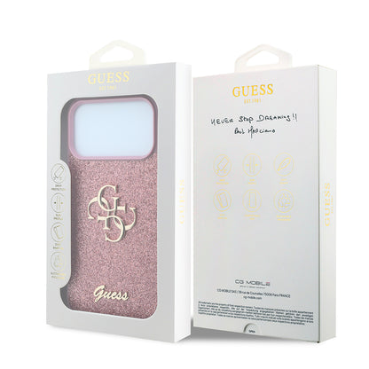Θήκη για Apple iPhone 18 Pro / 17 Pro, Guess, Fixed Glitter Big 4G, Ροζ