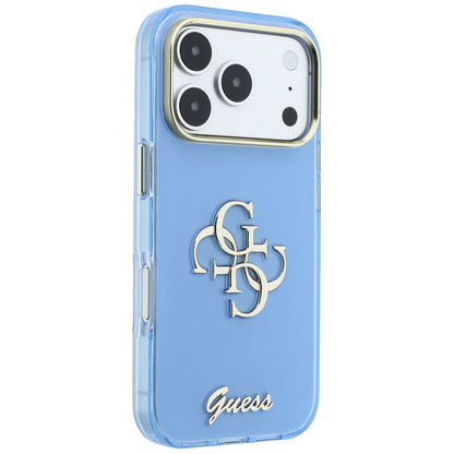 Θήκη για Apple iPhone 18 Pro / 17 Pro, Guess, IML 4G Metal Script, Μπλε
