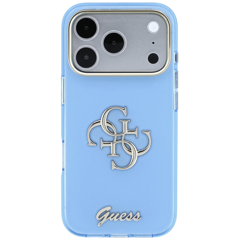 Θήκη για Apple iPhone 18 Pro / 17 Pro, Guess, IML 4G Metal Script, Μπλε