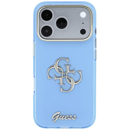 Θήκη για Apple iPhone 18 Pro / 17 Pro, Guess, IML 4G Metal Script, Μπλε