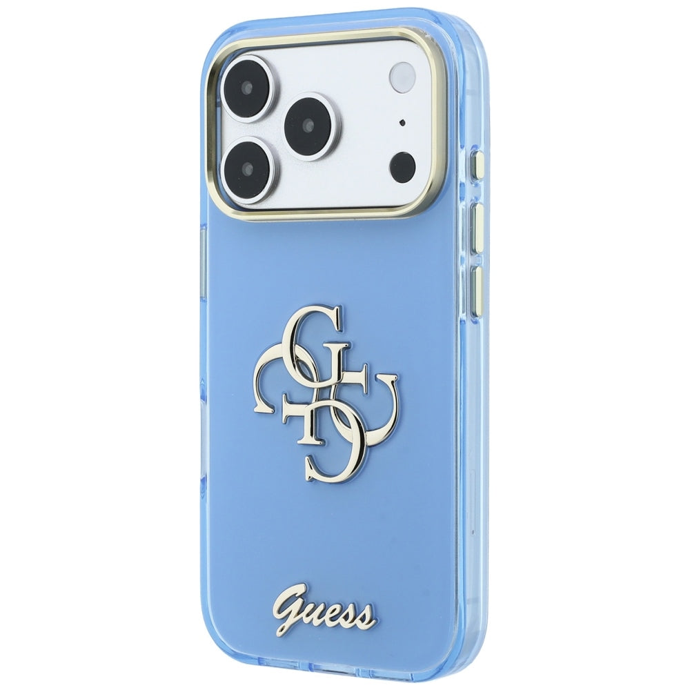 Θήκη για Apple iPhone 18 Pro / 17 Pro, Guess, IML 4G Metal Script, Μπλε