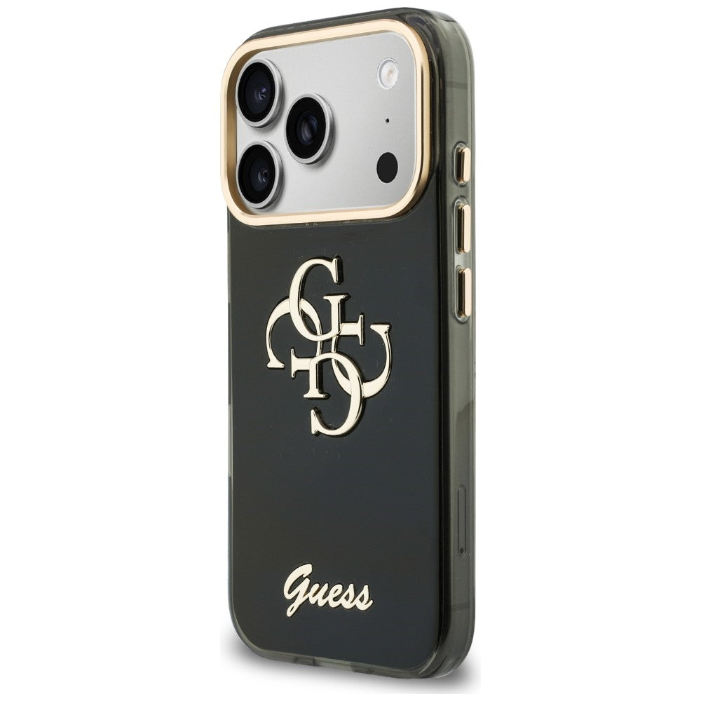 Θήκη για Apple iPhone 18 Pro / 17 Pro, Guess, IML 4G Metal Script, Μαύρη