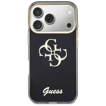 Θήκη για Apple iPhone 18 Pro / 17 Pro, Guess, IML 4G Metal Script, Μαύρη