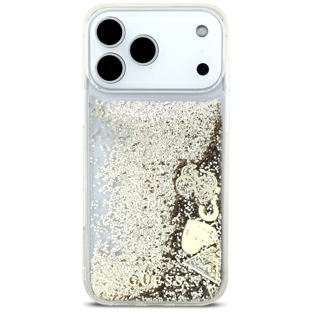 Θήκη για Apple iPhone 18 Pro / 17 Pro, Guess, Liquid Glitter Charms, Χρυσή