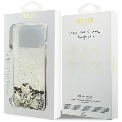 Θήκη για Apple iPhone 18 Pro / 17 Pro, Guess, Liquid Glitter Charms, Χρυσή