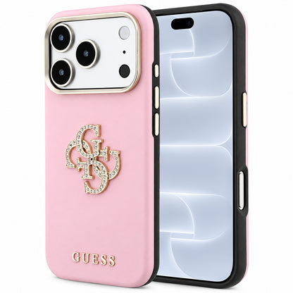 Θήκη για Apple iPhone 18 Pro / 17 Pro, Guess, Smooth Big Strass Logo, Ροζ