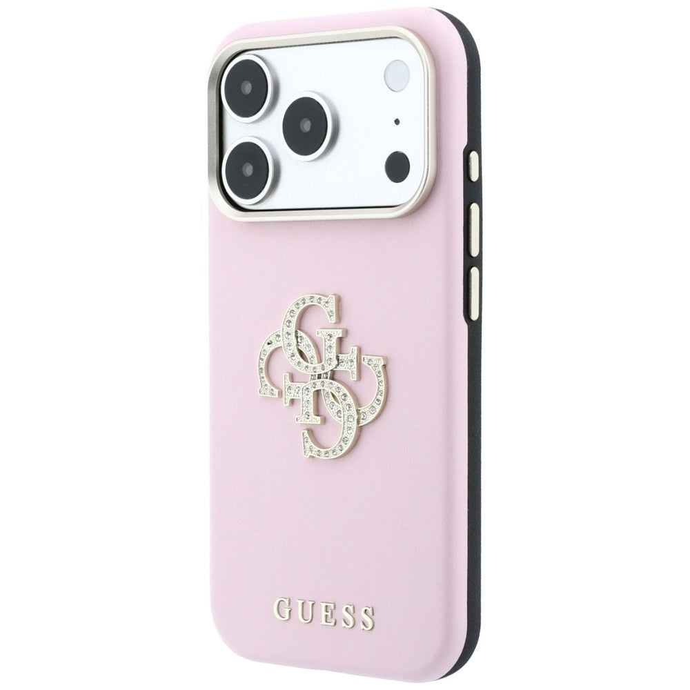 Θήκη για Apple iPhone 18 Pro / 17 Pro, Guess, Smooth Big Strass Logo, Ροζ
