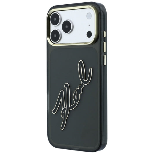 Θήκη για Apple iPhone 18 Pro / 17 Pro, Karl Lagerfeld, IML Big Signature Resin Logo και Μεταλλικό Πλαίσιο, Μαύρο