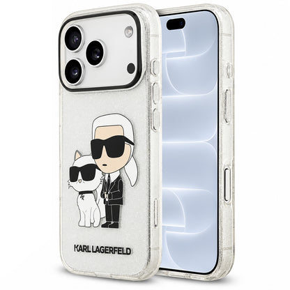 Θήκη για Apple iPhone 18 Pro / 17 Pro, Karl Lagerfeld, IML Glitter Karl and Choupette NFT, Διαφανής
