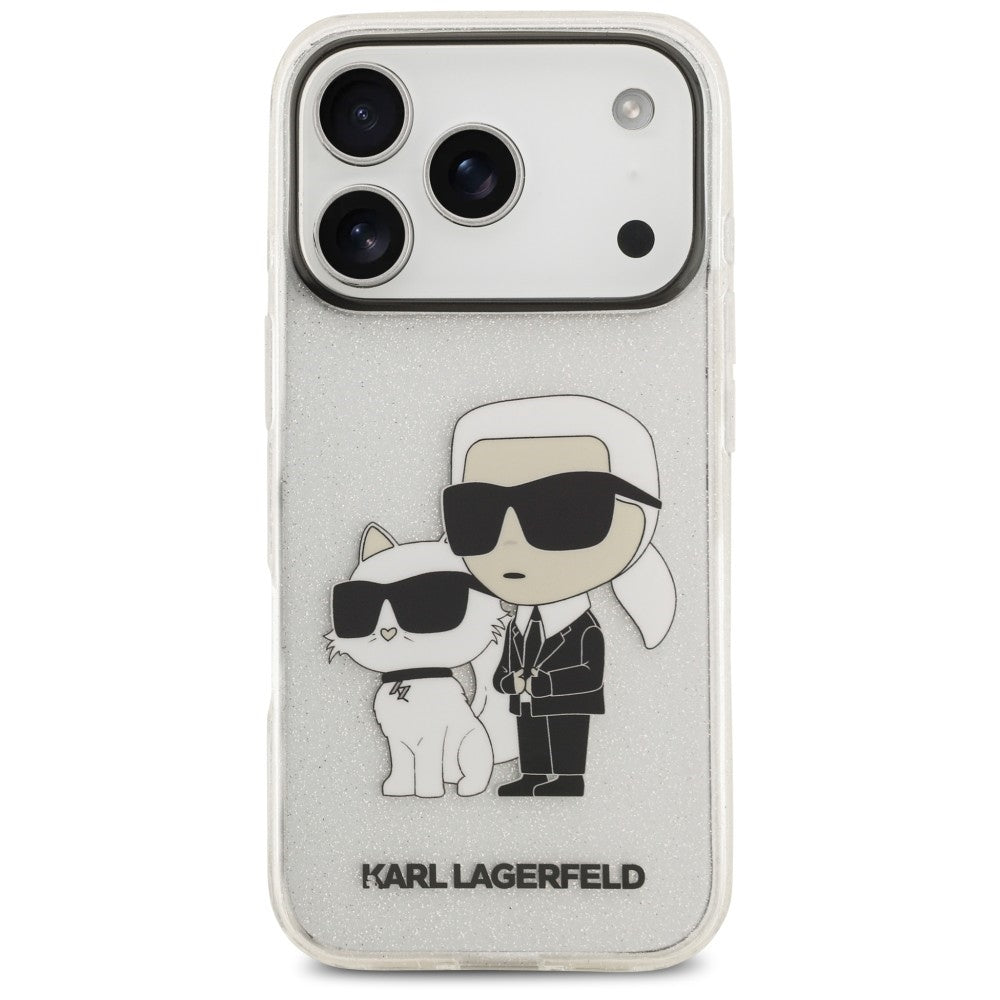 Θήκη για Apple iPhone 18 Pro / 17 Pro, Karl Lagerfeld, IML Glitter Karl and Choupette NFT, Διαφανής