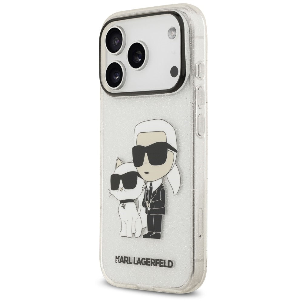 Θήκη για Apple iPhone 18 Pro / 17 Pro, Karl Lagerfeld, IML Glitter Karl and Choupette NFT, Διαφανής