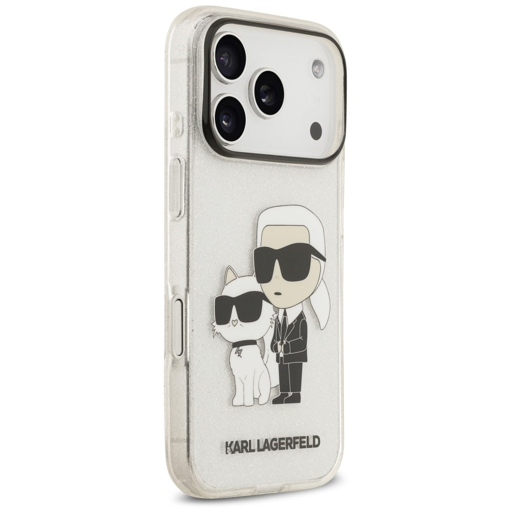 Θήκη για Apple iPhone 18 Pro / 17 Pro, Karl Lagerfeld, IML Glitter Karl and Choupette NFT, Διαφανής