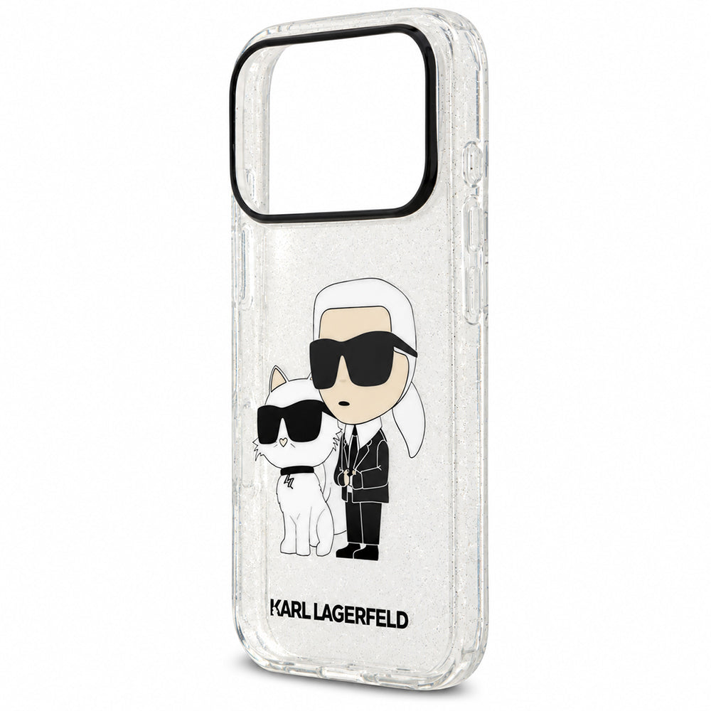 Θήκη για Apple iPhone 18 Pro / 17 Pro, Karl Lagerfeld, IML Glitter Karl and Choupette NFT, Διαφανής