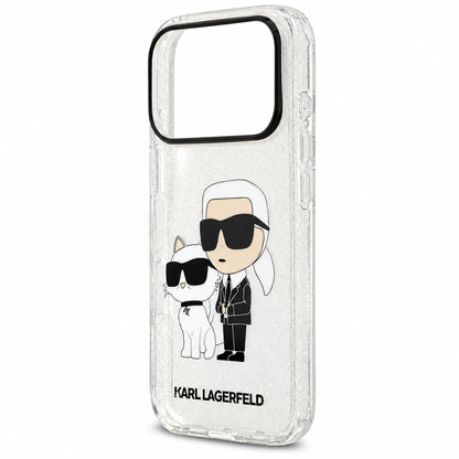 Θήκη για Apple iPhone 18 Pro / 17 Pro, Karl Lagerfeld, IML Glitter Karl and Choupette NFT, Διαφανής