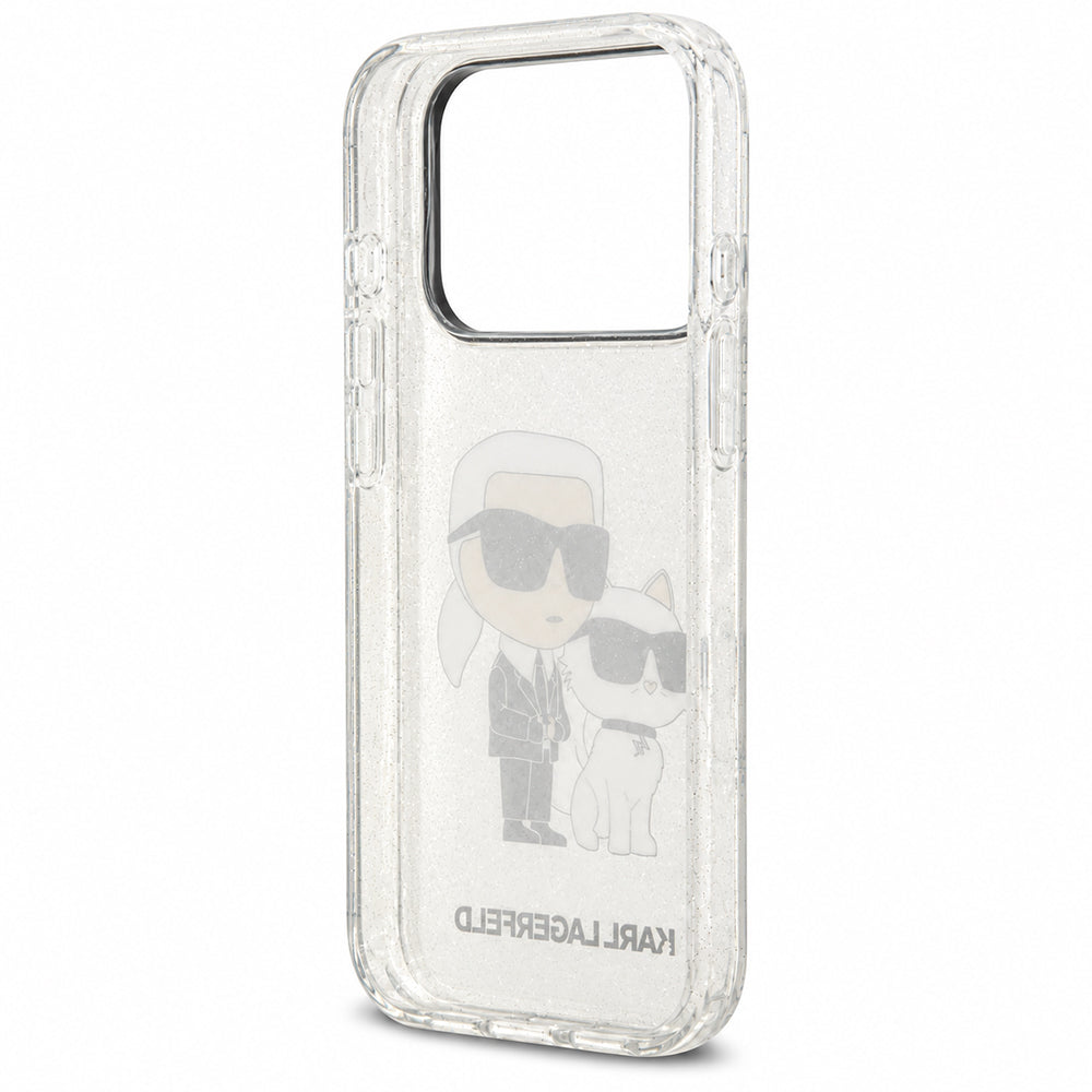Θήκη για Apple iPhone 18 Pro / 17 Pro, Karl Lagerfeld, IML Glitter Karl and Choupette NFT, Διαφανής
