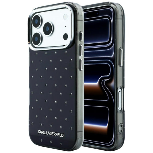 Θήκη για Apple iPhone 18 Pro / 17 Pro, Karl Lagerfeld, IML Κρύσταλλα και Ηλεκτρολυμένο Λογότυπο, Μαύρη