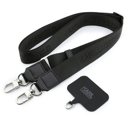 Θήκη για Apple iPhone 18 Pro / 17 Pro, Karl Lagerfeld, Saffiano Crossbody Karl & Choupette Head's Pins Logo, Μπορντό