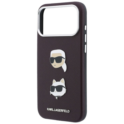 Θήκη για Apple iPhone 18 Pro / 17 Pro, Karl Lagerfeld, Saffiano Crossbody Karl & Choupette Head's Pins Logo, Μπορντό