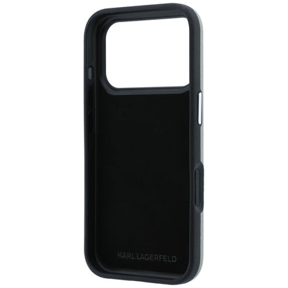 Θήκη για Apple iPhone 18 Pro / 17 Pro, Karl Lagerfeld, Saffiano με καρφίτσα κεφαλής Karl & Choupette και λογότυπο, Γκρι