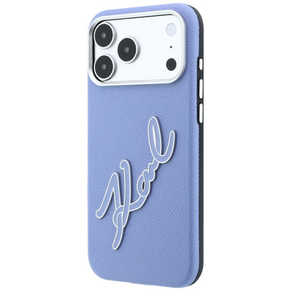 Θήκη για Apple iPhone 18 Pro / 17 Pro, Karl Lagerfeld, Λείο Μεγάλο Ρητινώδες Λογότυπο Υπογραφής, Μπλε
