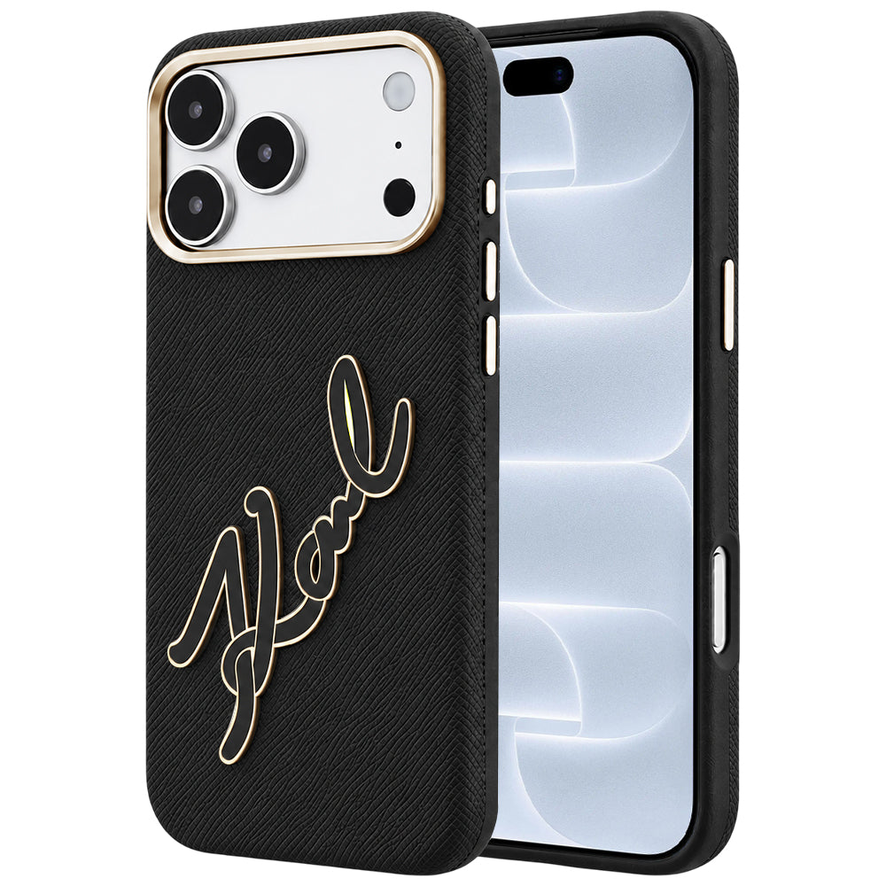 Θήκη για Apple iPhone 18 Pro / 17 Pro, Karl Lagerfeld, Smooth Big Resin Signature Logo, Μαύρη