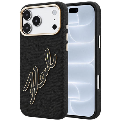 Θήκη για Apple iPhone 18 Pro / 17 Pro, Karl Lagerfeld, Smooth Big Resin Signature Logo, Μαύρη