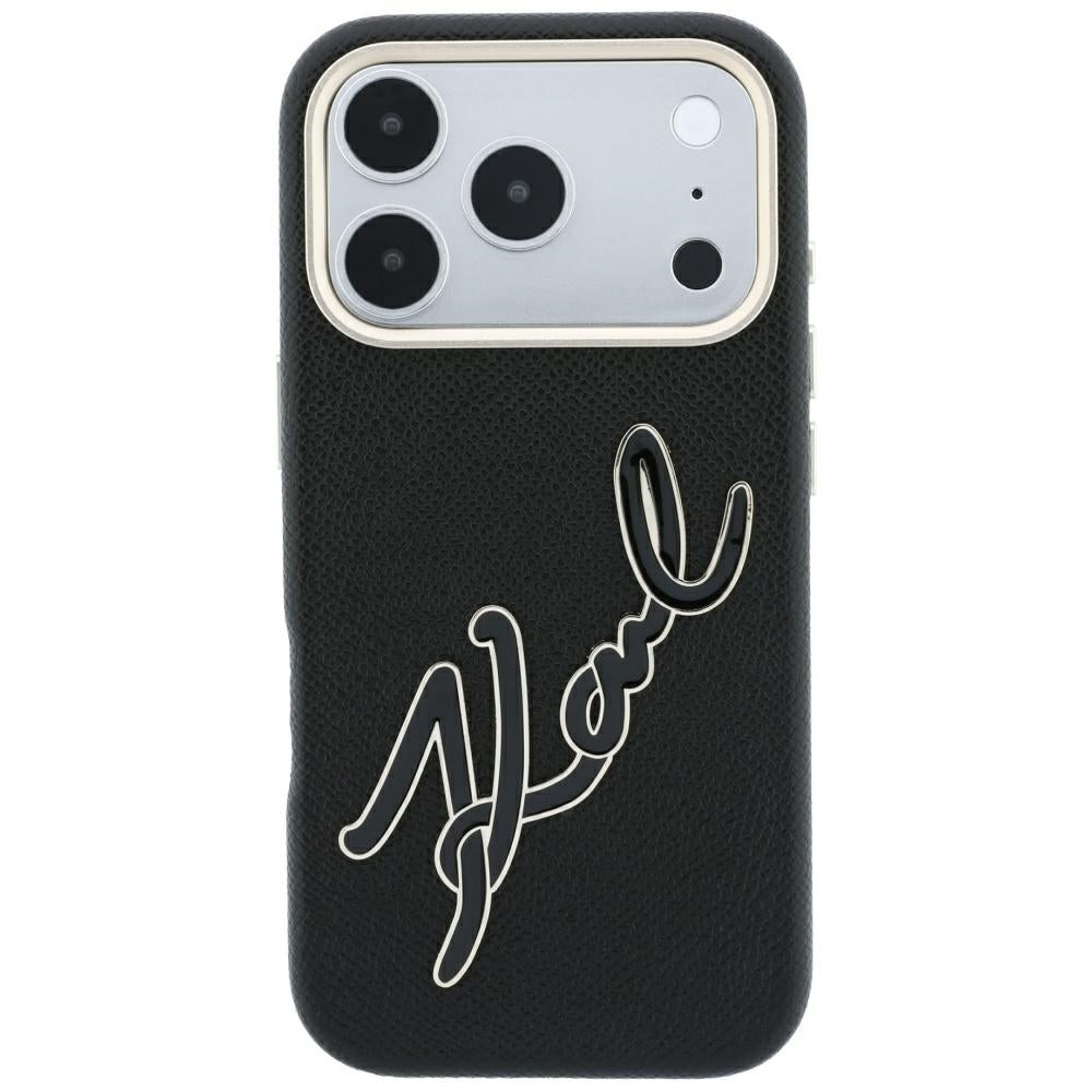Θήκη για Apple iPhone 18 Pro / 17 Pro, Karl Lagerfeld, Smooth Big Resin Signature Logo, Μαύρη