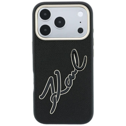 Θήκη για Apple iPhone 18 Pro / 17 Pro, Karl Lagerfeld, Smooth Big Resin Signature Logo, Μαύρη