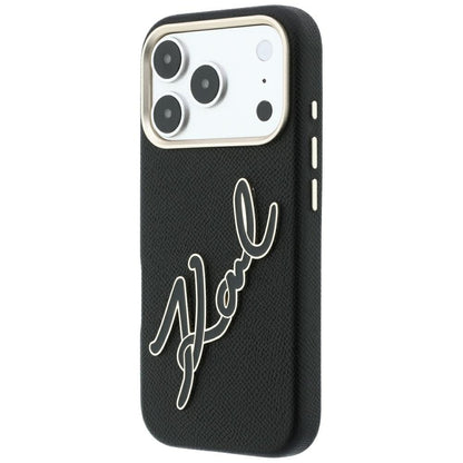 Θήκη για Apple iPhone 18 Pro / 17 Pro, Karl Lagerfeld, Smooth Big Resin Signature Logo, Μαύρη