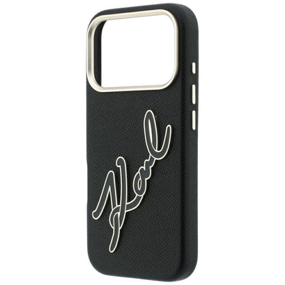 Θήκη για Apple iPhone 18 Pro / 17 Pro, Karl Lagerfeld, Smooth Big Resin Signature Logo, Μαύρη