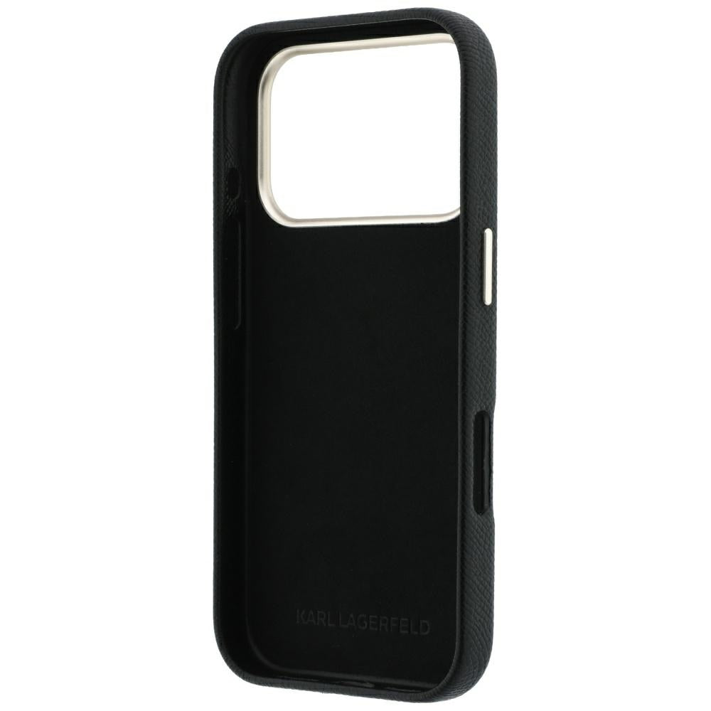 Θήκη για Apple iPhone 18 Pro / 17 Pro, Karl Lagerfeld, Smooth Big Resin Signature Logo, Μαύρη