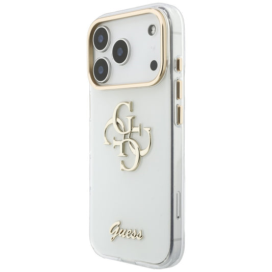 Θήκη για Apple iPhone 18 Pro, Guess, IML 4G Metal Script, Λευκό