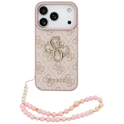 Case for Apple iPhone 18 Pro Max / 17 Pro Max, Guess, 4G Classic Logo with Strap, Pink