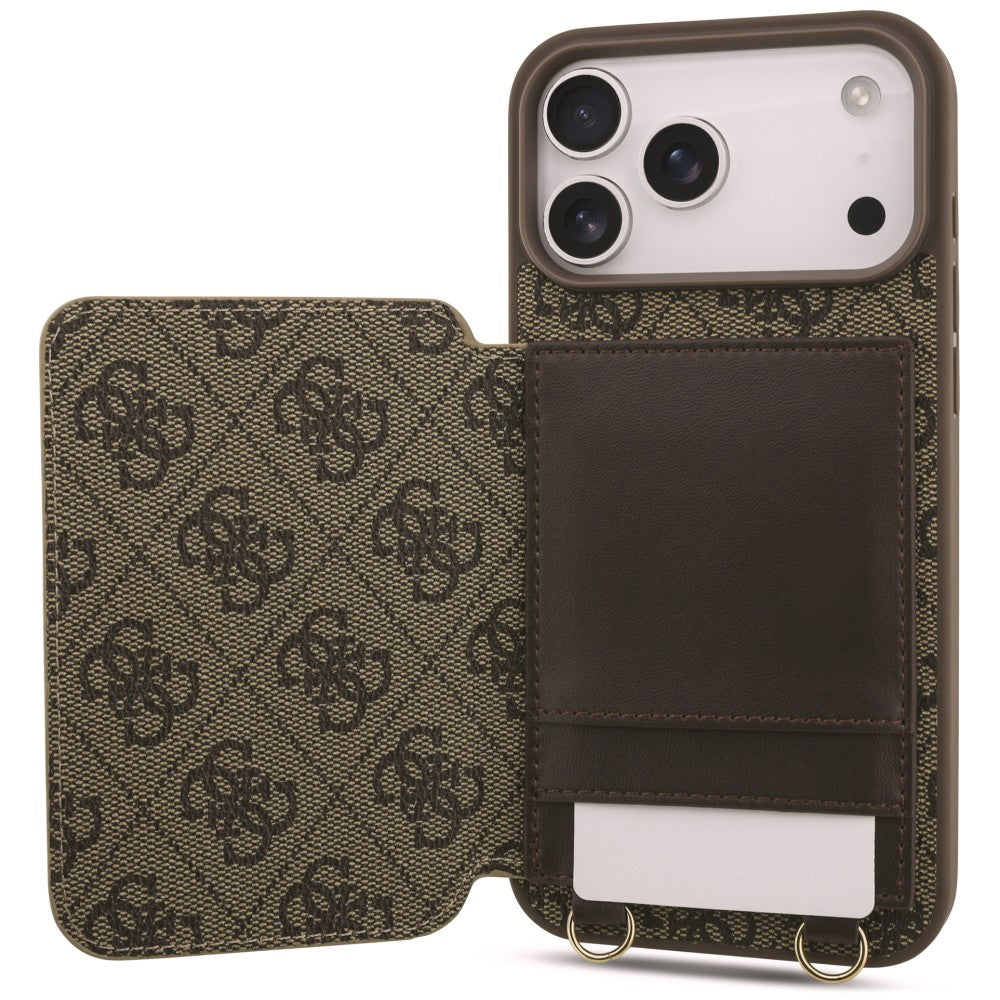 Θήκη για Apple iPhone 18 Pro Max / 17 Pro Max, Guess, 4G Crossbody Cardslot, Καφέ