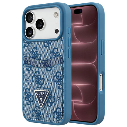 Θήκη για Apple iPhone 18 Pro Max / 17 Pro Max, Guess, 4G Double Card Triangle, Μπλε