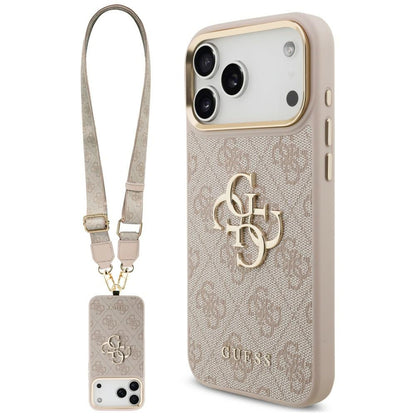 Θήκη για Apple iPhone 18 Pro Max / 17 Pro Max, Guess, Big 4G Classic Logo & Big Strap Metal Buttons, Ροζ