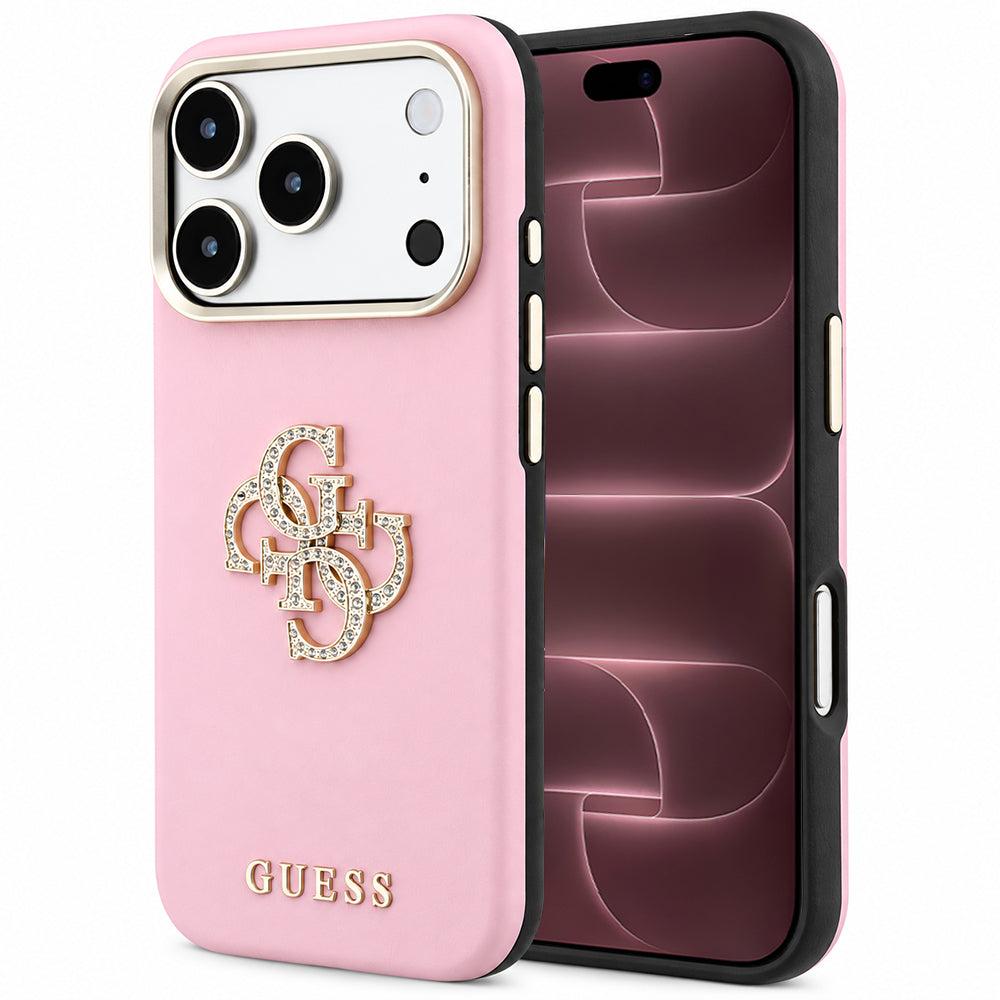 Θήκη για Apple iPhone 18 Pro Max / 17 Pro Max, Guess, Smooth Big Strass Logo, Ροζ