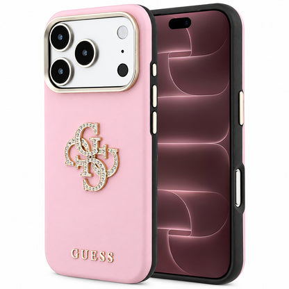 Θήκη για Apple iPhone 18 Pro Max / 17 Pro Max, Guess, Smooth Big Strass Logo, Ροζ