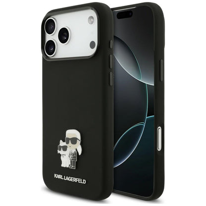 Θήκη για Apple iPhone 18 Pro Max / 17 Pro Max, Karl Lagerfeld, Karl & Choupette Metal Pin, Μαύρη