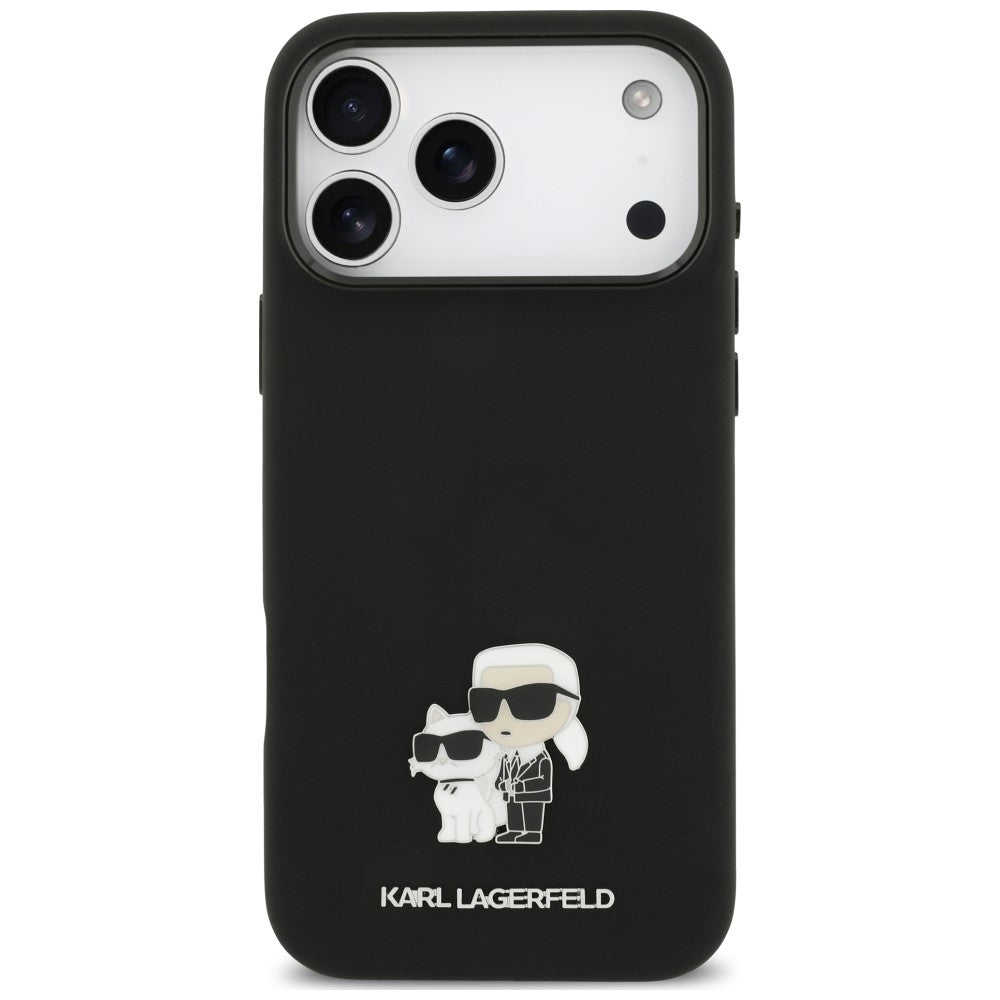 Θήκη για Apple iPhone 18 Pro Max / 17 Pro Max, Karl Lagerfeld, Karl & Choupette Metal Pin, Μαύρη