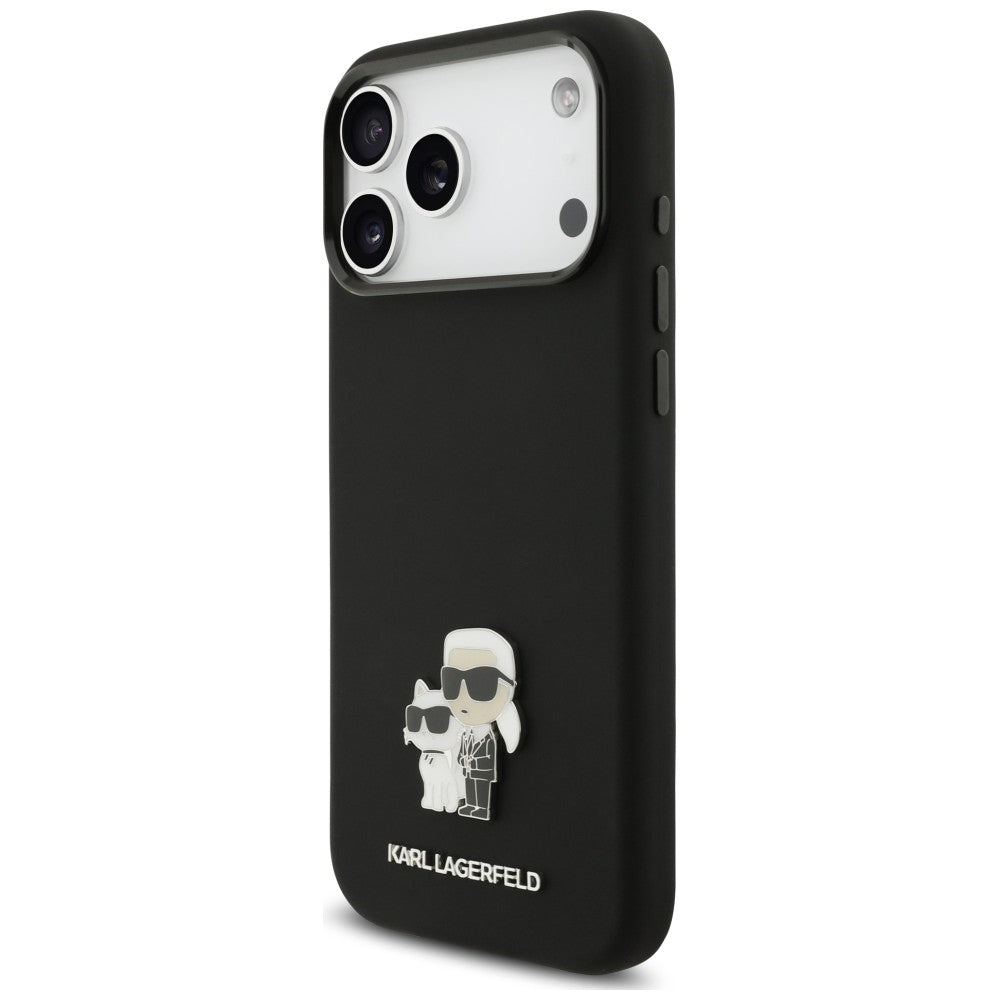 Θήκη για Apple iPhone 18 Pro Max / 17 Pro Max, Karl Lagerfeld, Karl & Choupette Metal Pin, Μαύρη