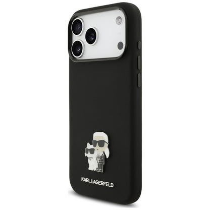 Θήκη για Apple iPhone 18 Pro Max / 17 Pro Max, Karl Lagerfeld, Karl & Choupette Metal Pin, Μαύρη
