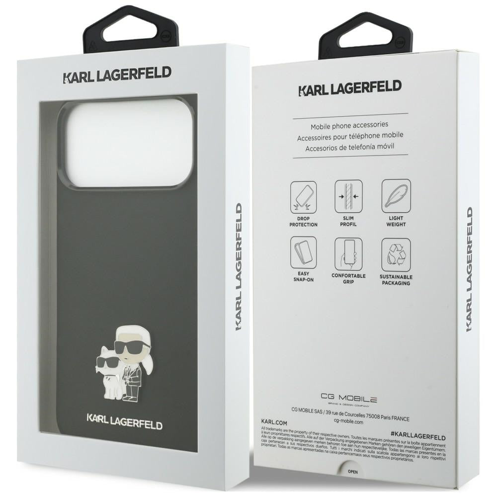 Θήκη για Apple iPhone 18 Pro Max / 17 Pro Max, Karl Lagerfeld, Karl & Choupette Metal Pin, Μαύρη