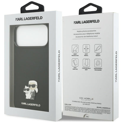 Θήκη για Apple iPhone 18 Pro Max / 17 Pro Max, Karl Lagerfeld, Karl & Choupette Metal Pin, Μαύρη