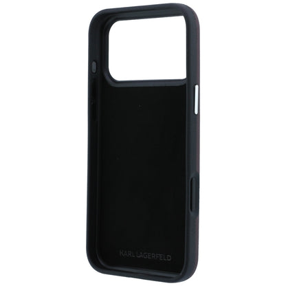 Θήκη για Apple iPhone 18 Pro Max / 17 Pro Max, Karl Lagerfeld, Saffiano με καρφίτσα κεφαλής Karl & Choupette και λογότυπο, Βυσσινί