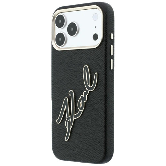 Θήκη για Apple iPhone 18 Pro Max / 17 Pro Max, Karl Lagerfeld, Λείο Μεγάλο Ρητινώδες Λογότυπο Υπογραφής, Μαύρο