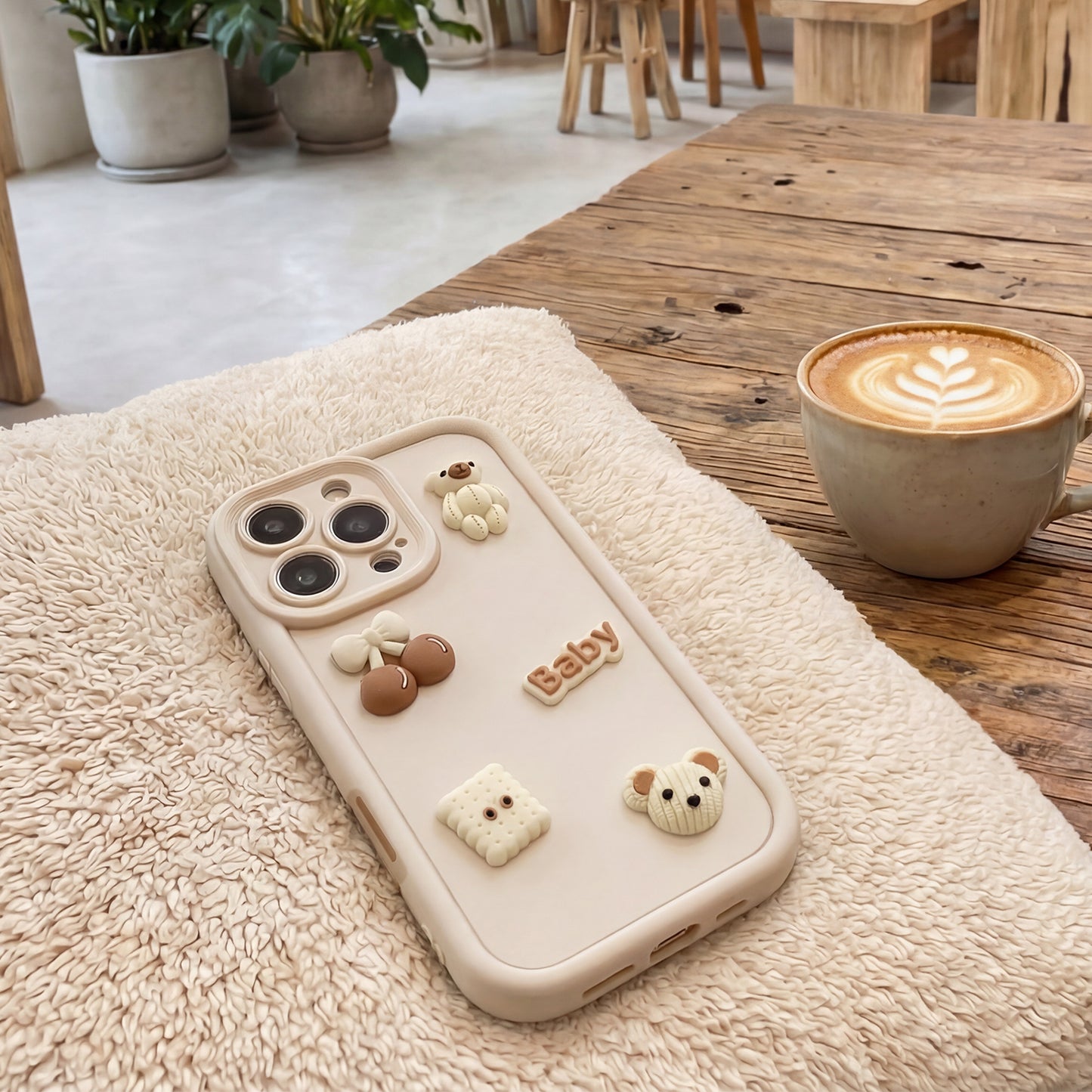 Θήκη για Apple iPhone 13, OEM, Ultra Trendy 3D Bear, Μπεζ