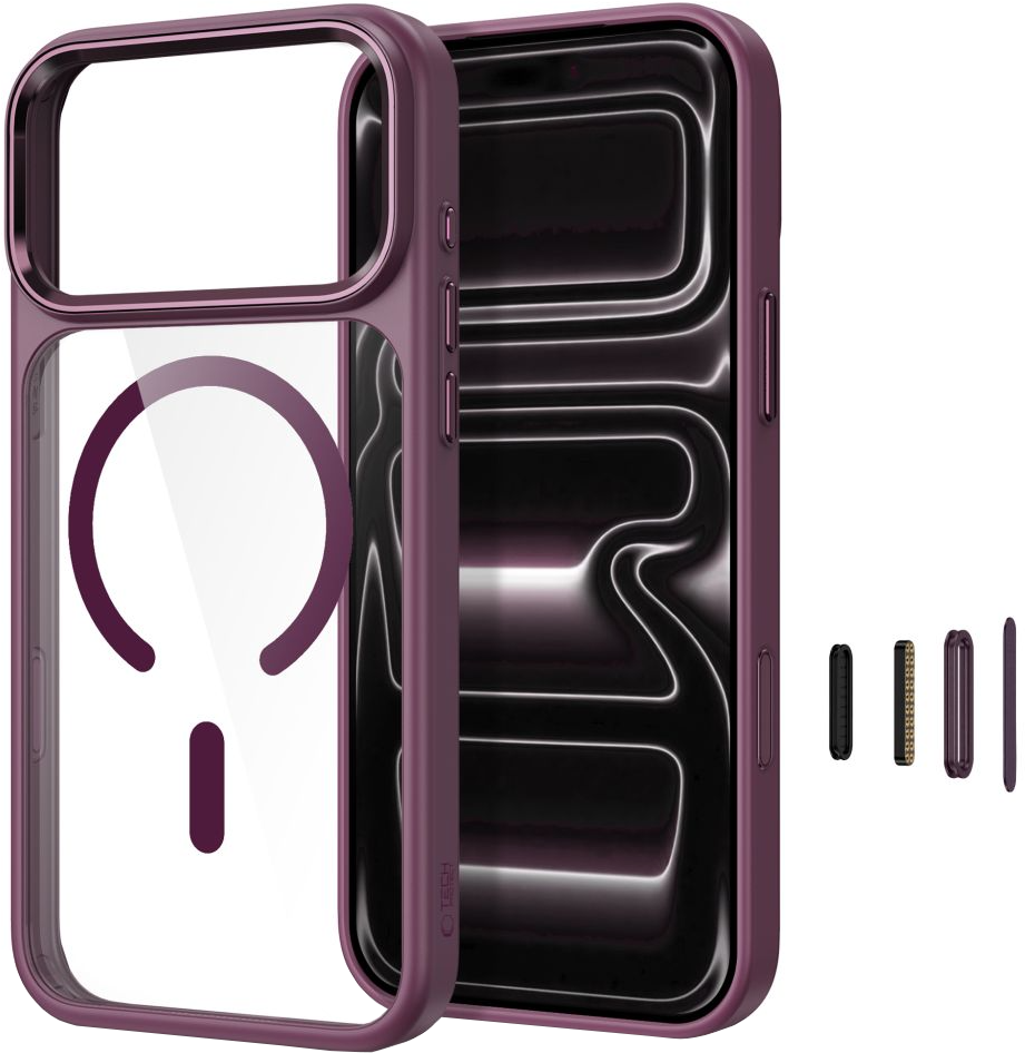 Θήκη για Apple iPhone 18 Pro Max / 17 Pro Max, Tech-Protect, Magmat CC, Διάφανο Βυσσινί