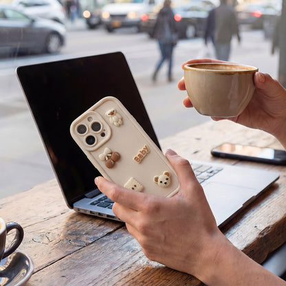 Θήκη για Apple iPhone 14, OEM, Ultra Trendy 3D Bear, Μπεζ